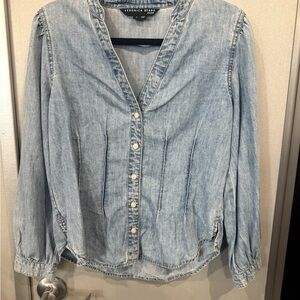 Veronica Beard Blue Denim Button Down Shirt